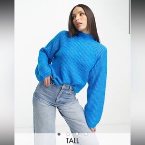 ASOS Pieces TALL Exclusive Sweater In Bright Blue - Size XS